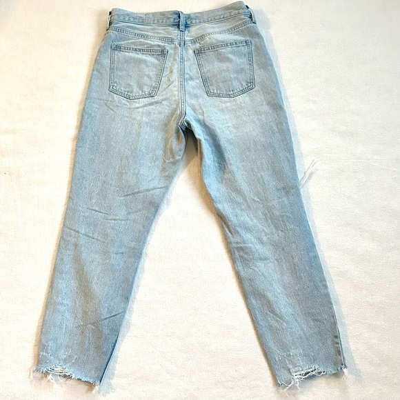 FP WE THE FREE HIGHRISE DISTRESSED BF BAGGY FIT EXPOSED BUTTON FLY RAW HEM  Sz29 - Picture 2 of 12